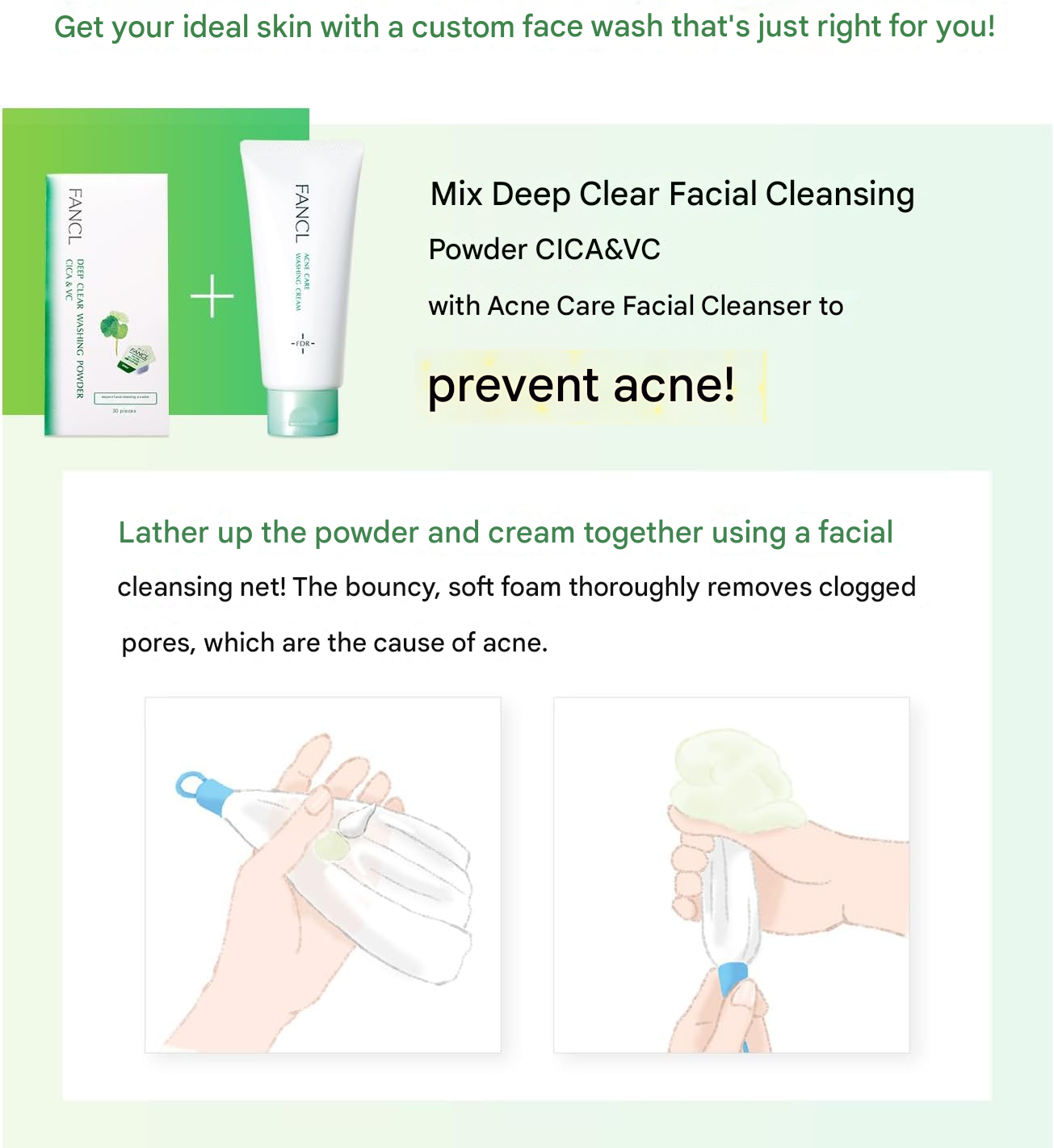 FANCL Deep Clear Facial Cleansing Powder – CICA & VC (30 Pieces) - Image 7